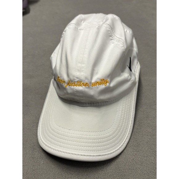 Nike Other - Nike Hat Cap Strap Back White Dri-FIT Featherlight Mens Love Justice Unity